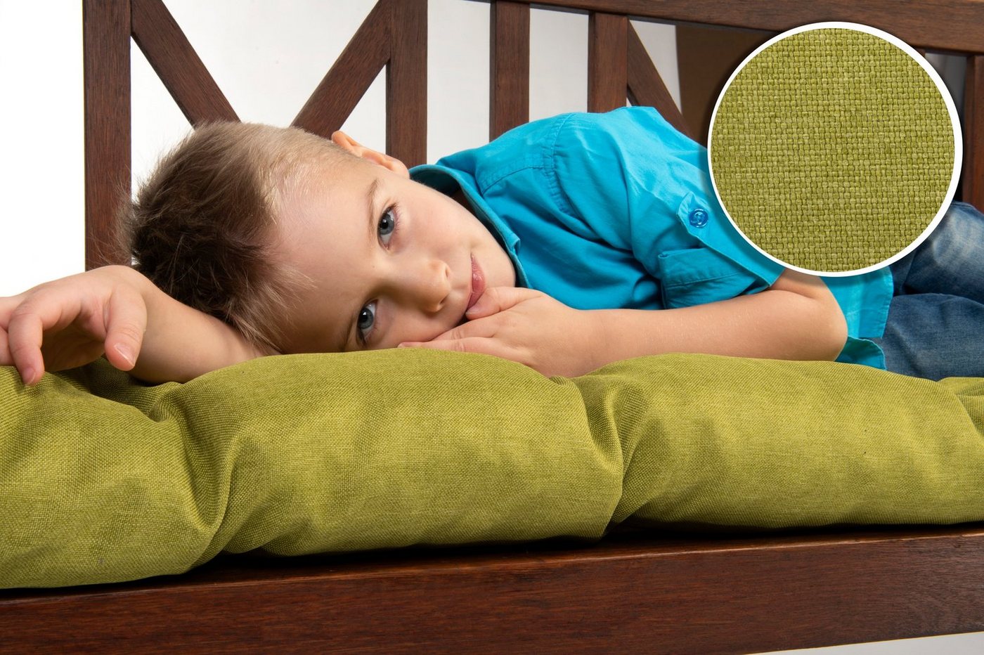 sunnypillow Bankauflage Bankauflage Stuhlkissen viele Farben und Größen zur Auswahl, 180 x 40 cm grün Bild 3