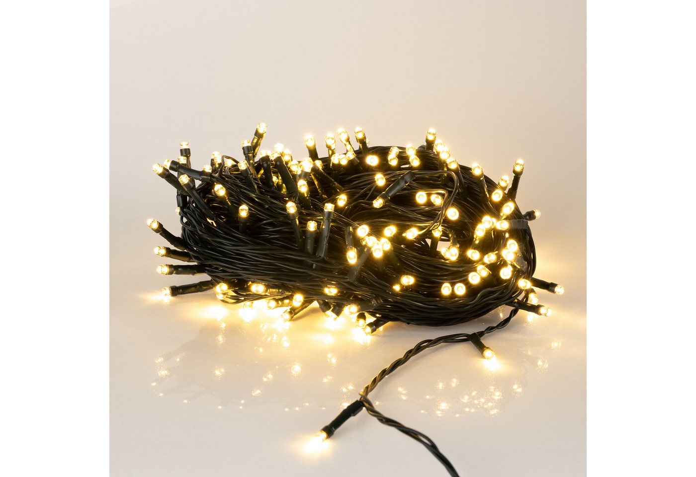 Spetebo LED-Lichterkette LED Weihnachts Außen Lichterkette - 30 m / 300 LED, Garten Deko Beleuchtung - warm weiß