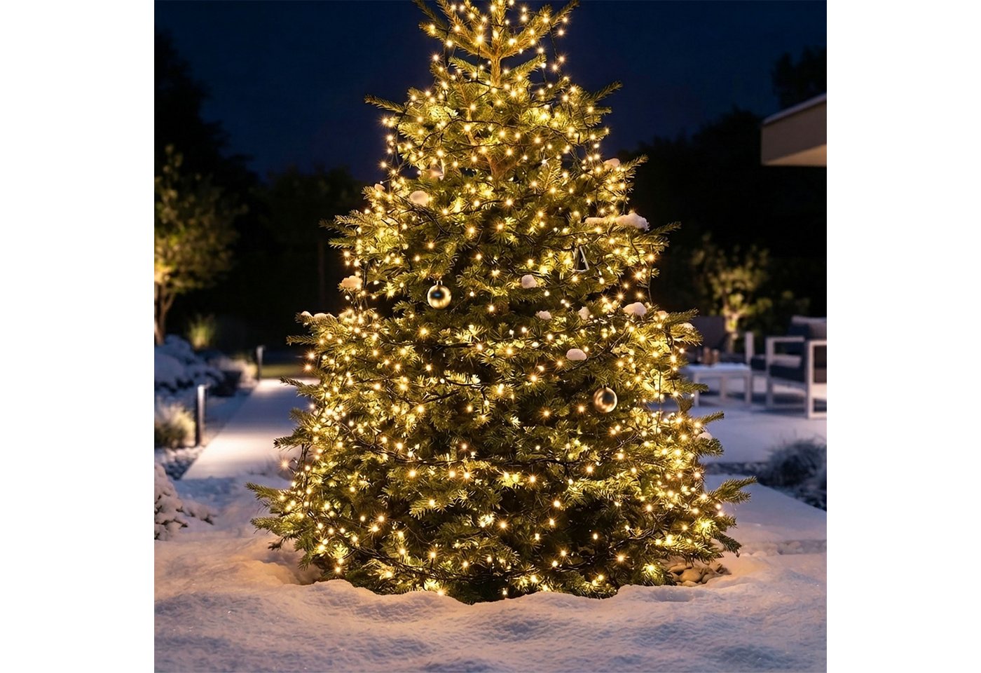 Spetebo LED-Lichterkette LED Weihnachts Außen Lichterkette - 30 m / 300 LED, Garten Deko Beleuchtung - warm weiß Bild 3