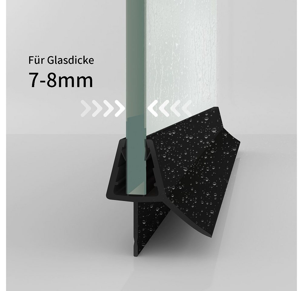 Boromal Duschdichtung Duschtürdichtung Duschwassersperre Geeignet für 4/5/6/7/8 mm Glasdicke, L: 60 cm, (2-St)