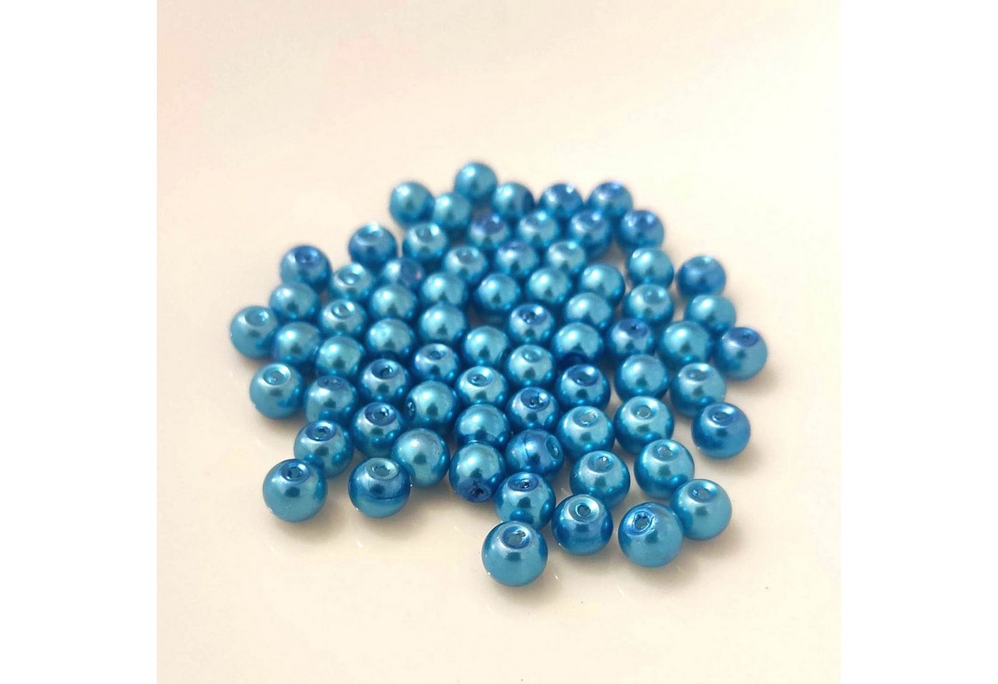 Kopper-24 Bastelperlen Glasperlen - Typ 'rund' - 20g - 3 mm - Blau Bild 5