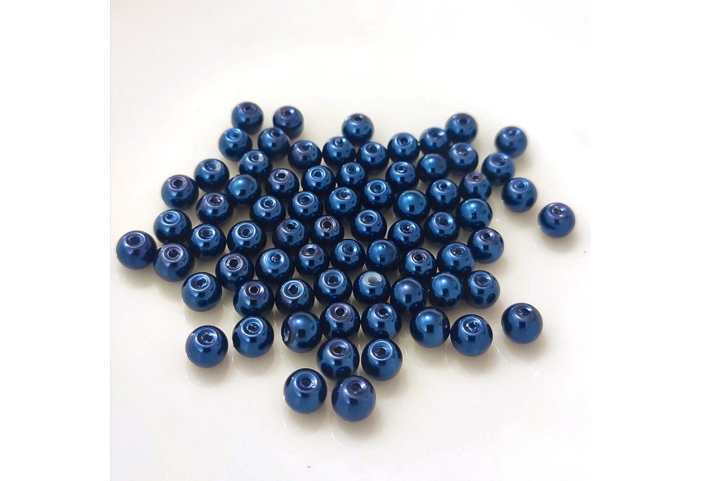 Kopper-24 Bastelperlen Glasperlen - Typ 'rund' - 20g - 8 mm - Blau dunkel Bild 5