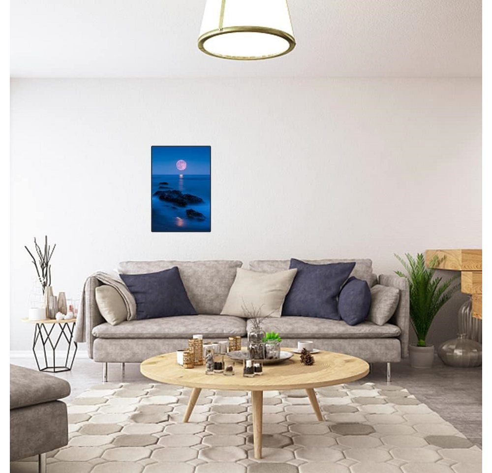 LA CUTE Malen nach Zahlen Sandstrand Küste Abendmond - 5D Diamond Painting Set 30x40cm (5d Diamond Painting-Set, Bild, Diamanten, Stift und Container), Entspannende DIY-Aktivität für Kreativität & Stressabbau Bild 2