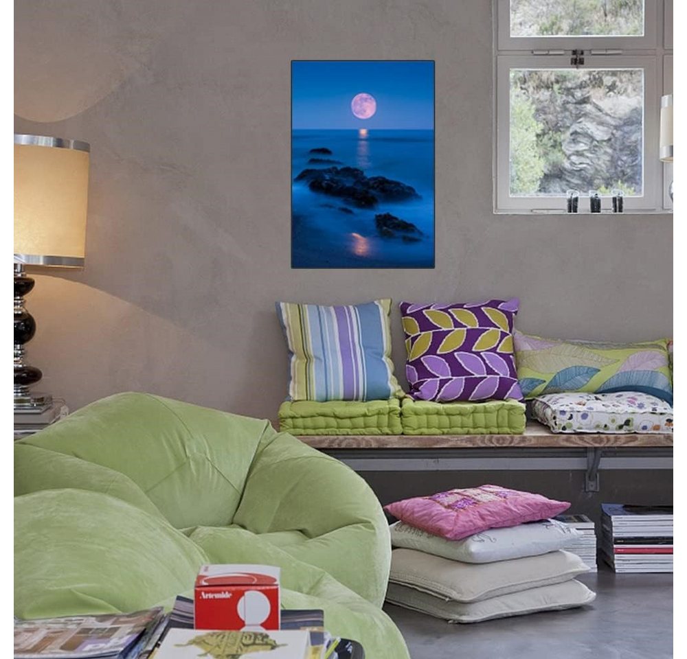 LA CUTE Malen nach Zahlen Sandstrand Küste Abendmond - 5D Diamond Painting Set 30x40cm (5d Diamond Painting-Set, Bild, Diamanten, Stift und Container), Entspannende DIY-Aktivität für Kreativität & Stressabbau Bild 4