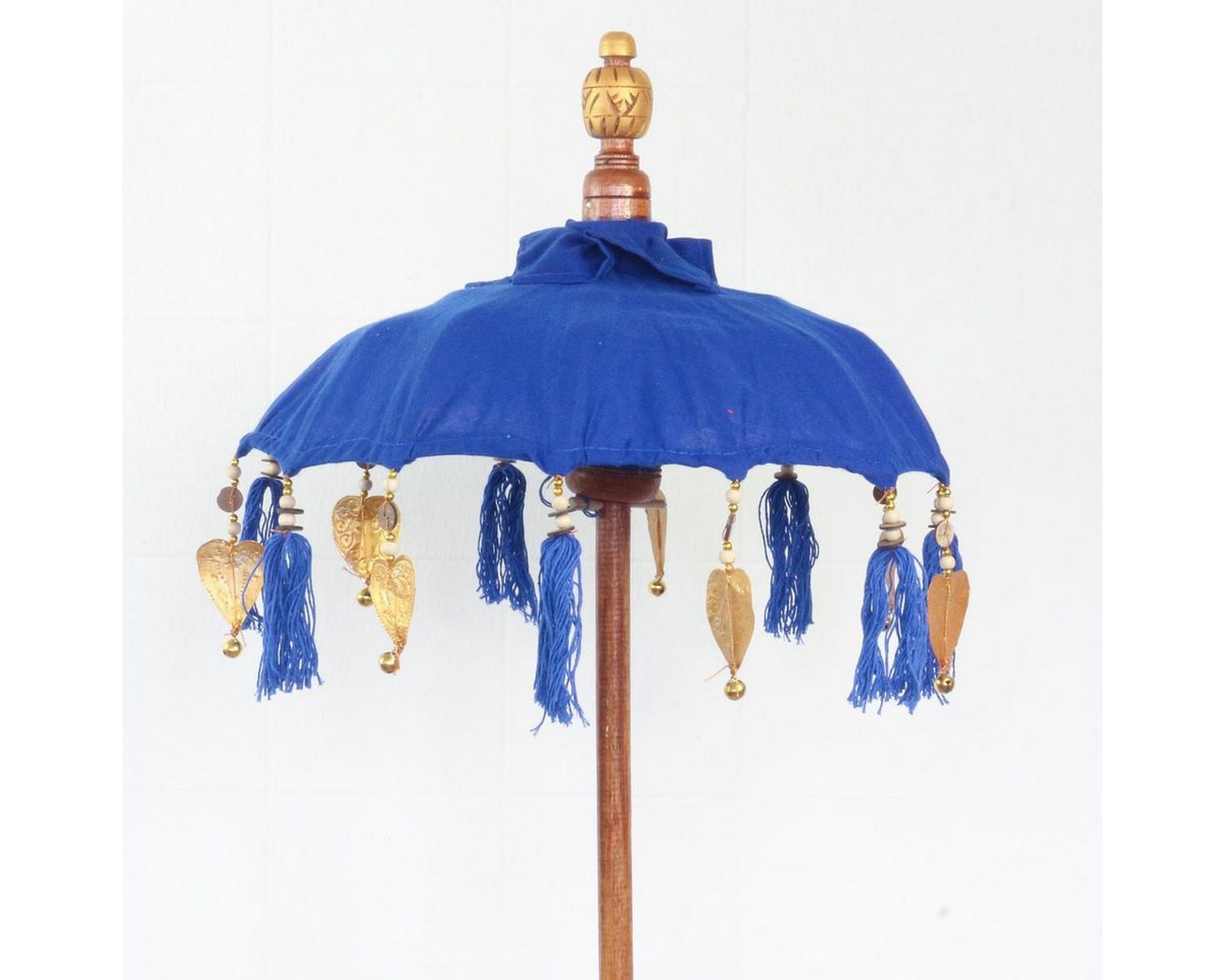 Oriental Galerie Sonnenschirm Kleiner Tischschirm aus Indonesien Blau Gold