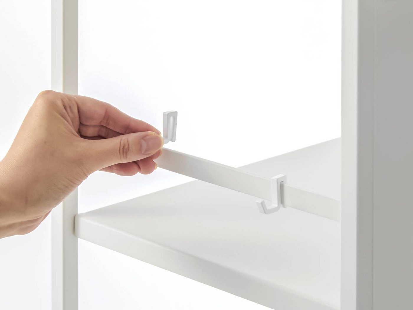 Yamazaki Regal Tower Aufbewahrungswagen 3 Ebenen mit Rollen für Büro Wohnzimmer, - 1-tlg., Aufbewahrungsregal, geschlossene Rückwand, inklusive 4 Haken