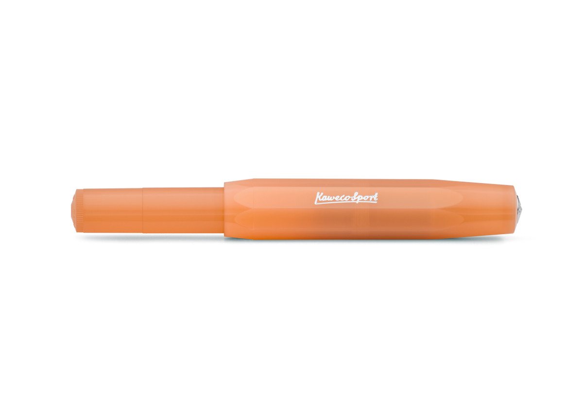 Kaweco Füllfederhalter Kaweco FROSTED Sport Füllhalter Soft Mandarine, Fein Stahl blank Bild 2