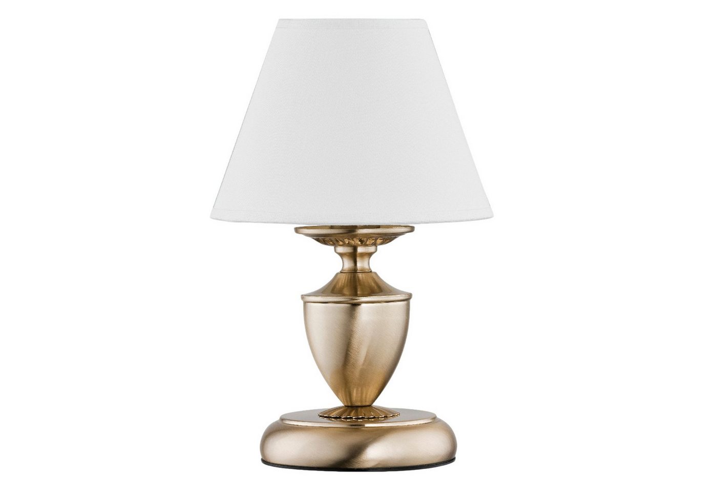 Licht-Erlebnisse Nachttischlampe JURIDA, ohne Leuchtmittel, Stoff Metall E14 28 cm hoch in Messing Antik Creme Jugendstil Bild 2