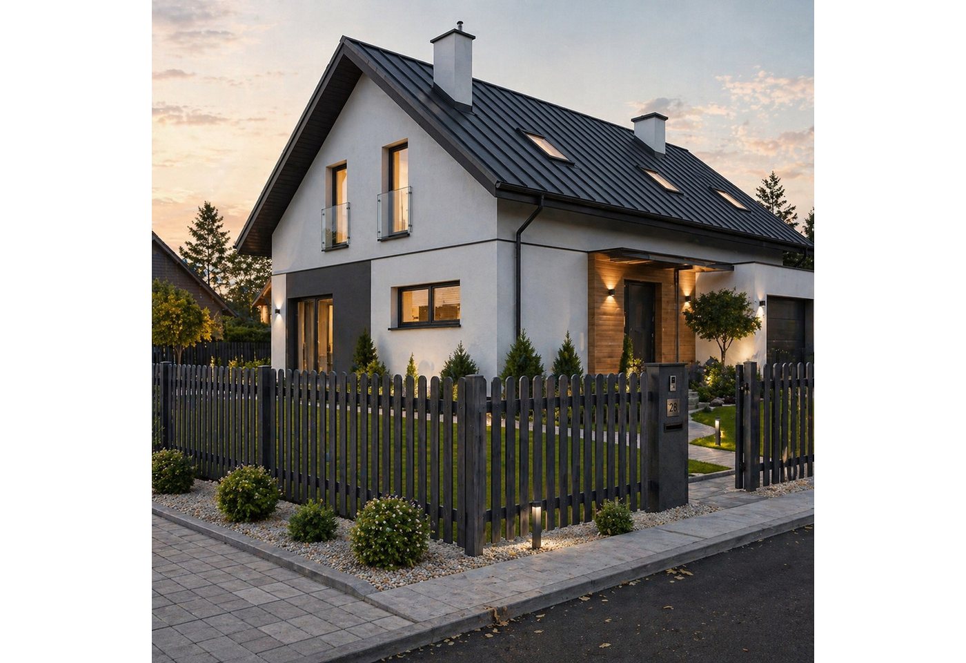 QLS Holzzaun 1 Stk. Zaunlatte 100 cm in 3 Farben, Holz Brett Kiefer Fichte Gehobelt Gartenzaun
