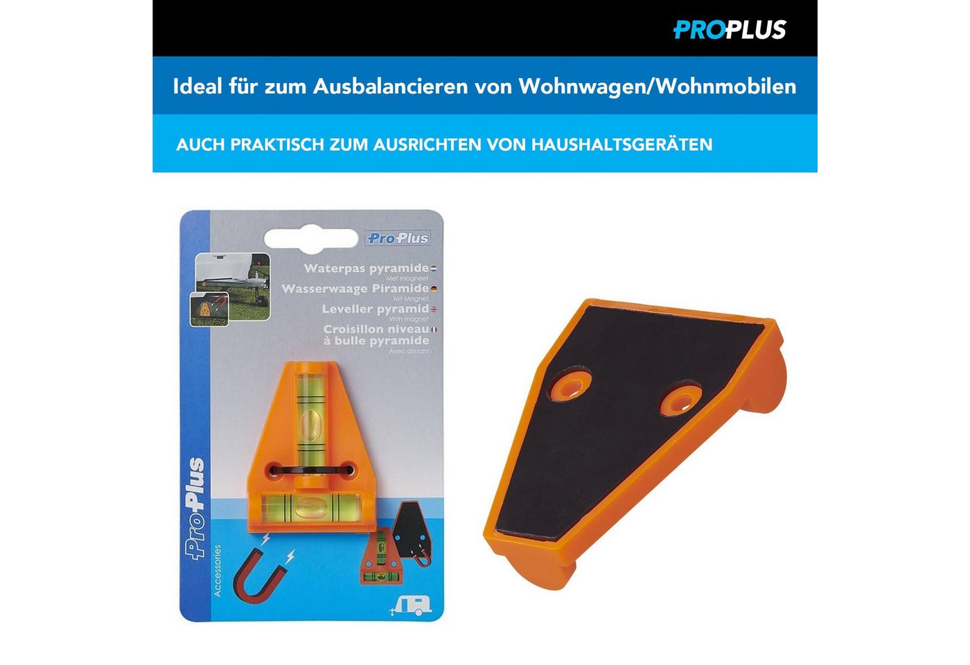 ProPlus Putzeimer Magnetische Wasserwaage für Wohnwagen, Wohnmobil und Caravan, 28 cm, Ideal für präzises Ausrichten und einfache Handhabung Bild 2