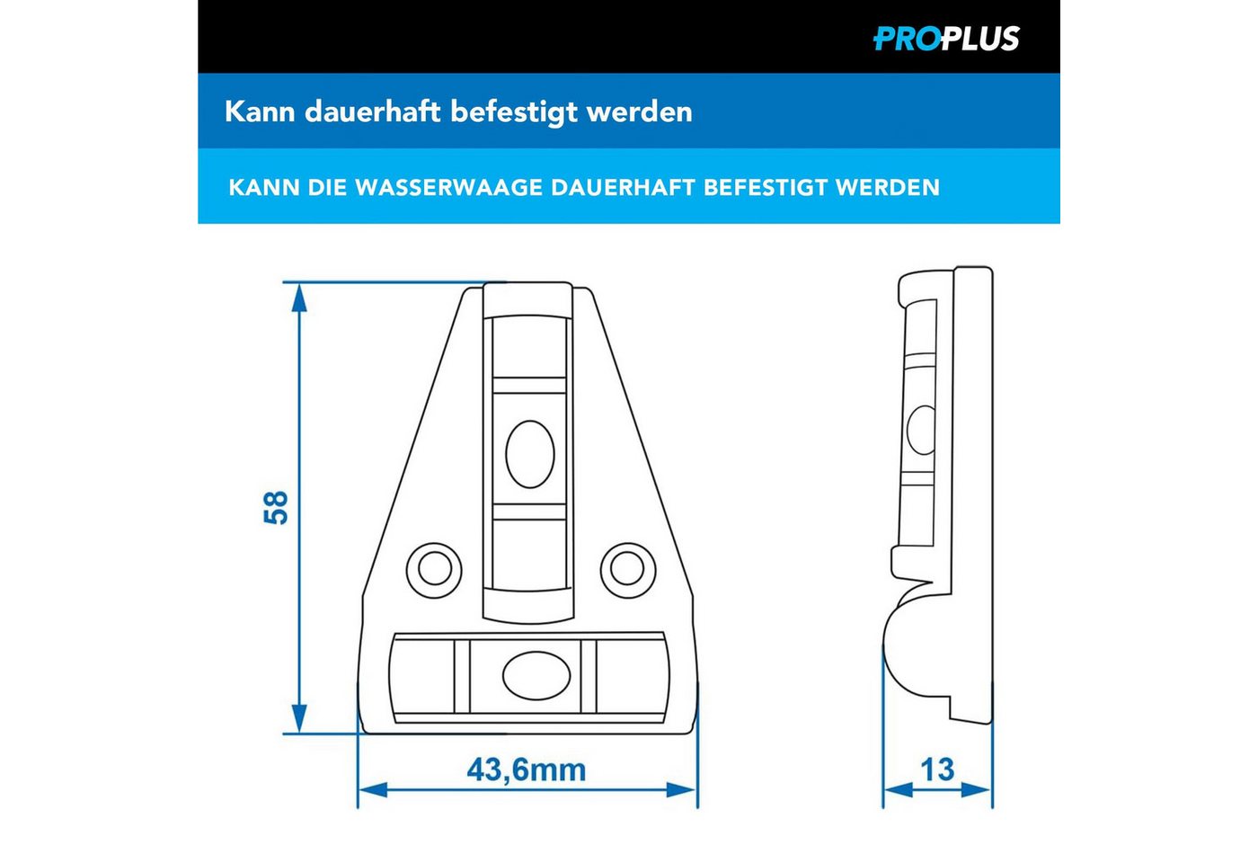 ProPlus Putzeimer Magnetische Wasserwaage für Wohnwagen, Wohnmobil und Caravan, 28 cm, Ideal für präzises Ausrichten und einfache Handhabung Bild 3