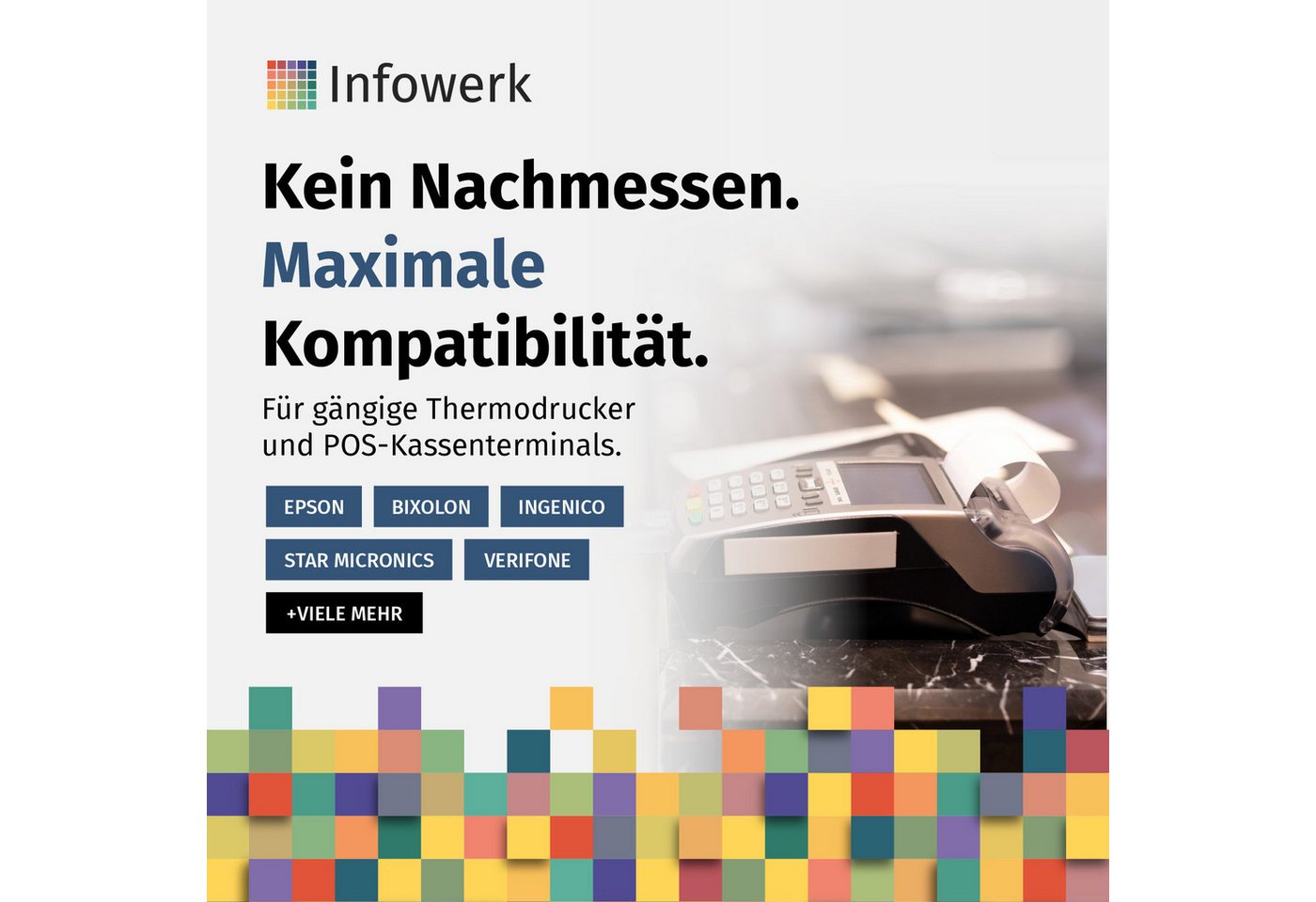Infowerk Endlospapier Thermorollen, 57 x 40 x 12mm, 18m, PEFC, Für EPSON, IBM, u.v.m., PEFC-Zertifikat (GFA-PEFC-COC-500582)