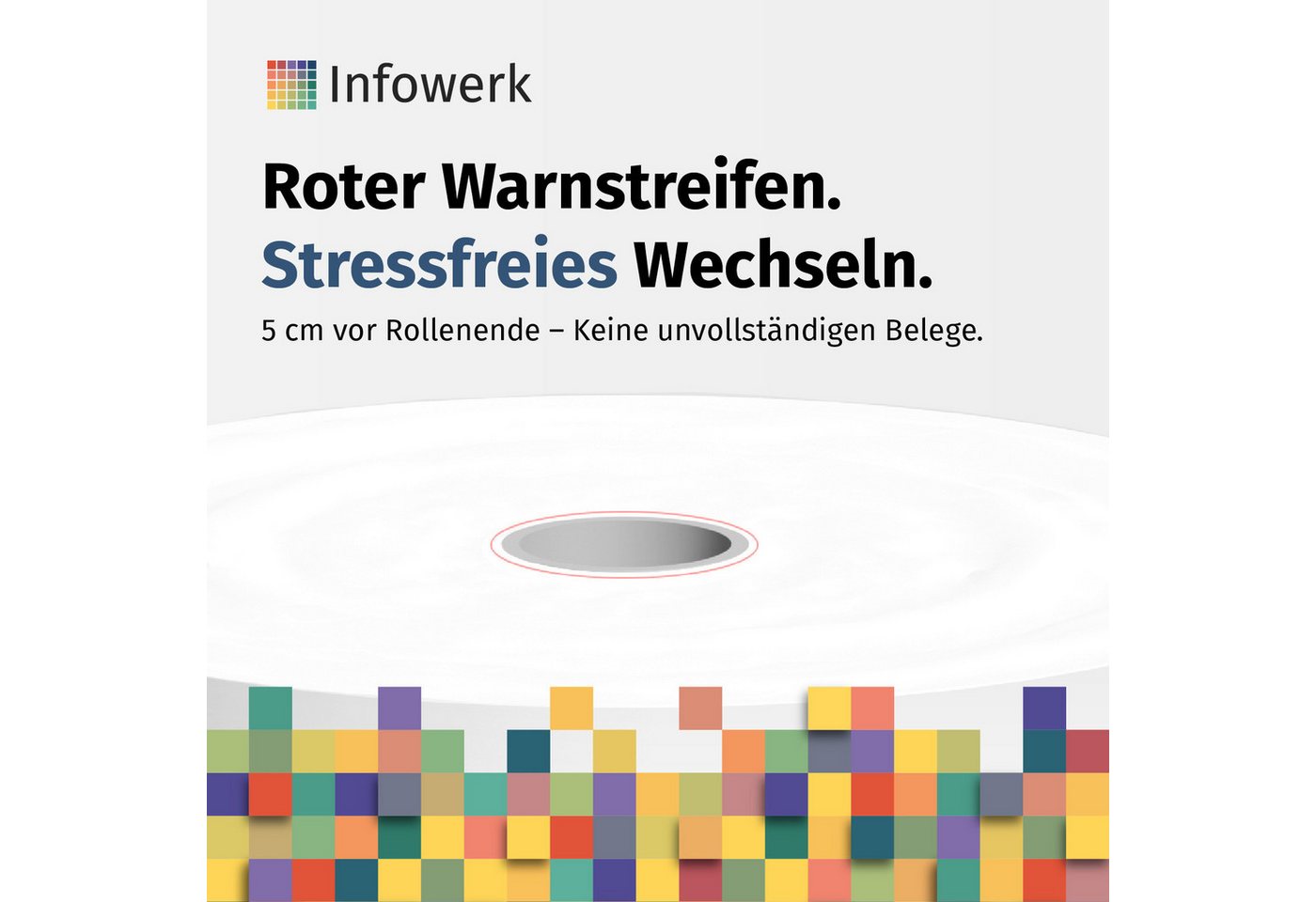 Infowerk Endlospapier Thermorollen, 57 x 40 x 12mm, 18m, PEFC, Für EPSON, IBM, u.v.m., PEFC-Zertifikat (GFA-PEFC-COC-500582) Bild 3