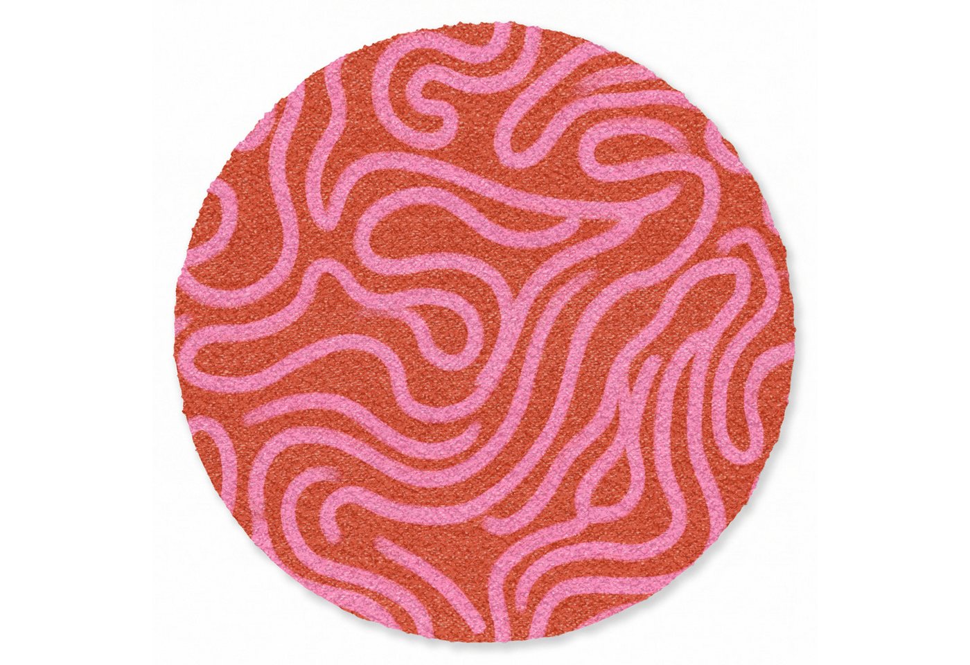 OnlyWow Teppich Rund Rosa, Rechteckig, Wohnzimmer, Schlafzimmer, Kurzflor 90x90 cm
