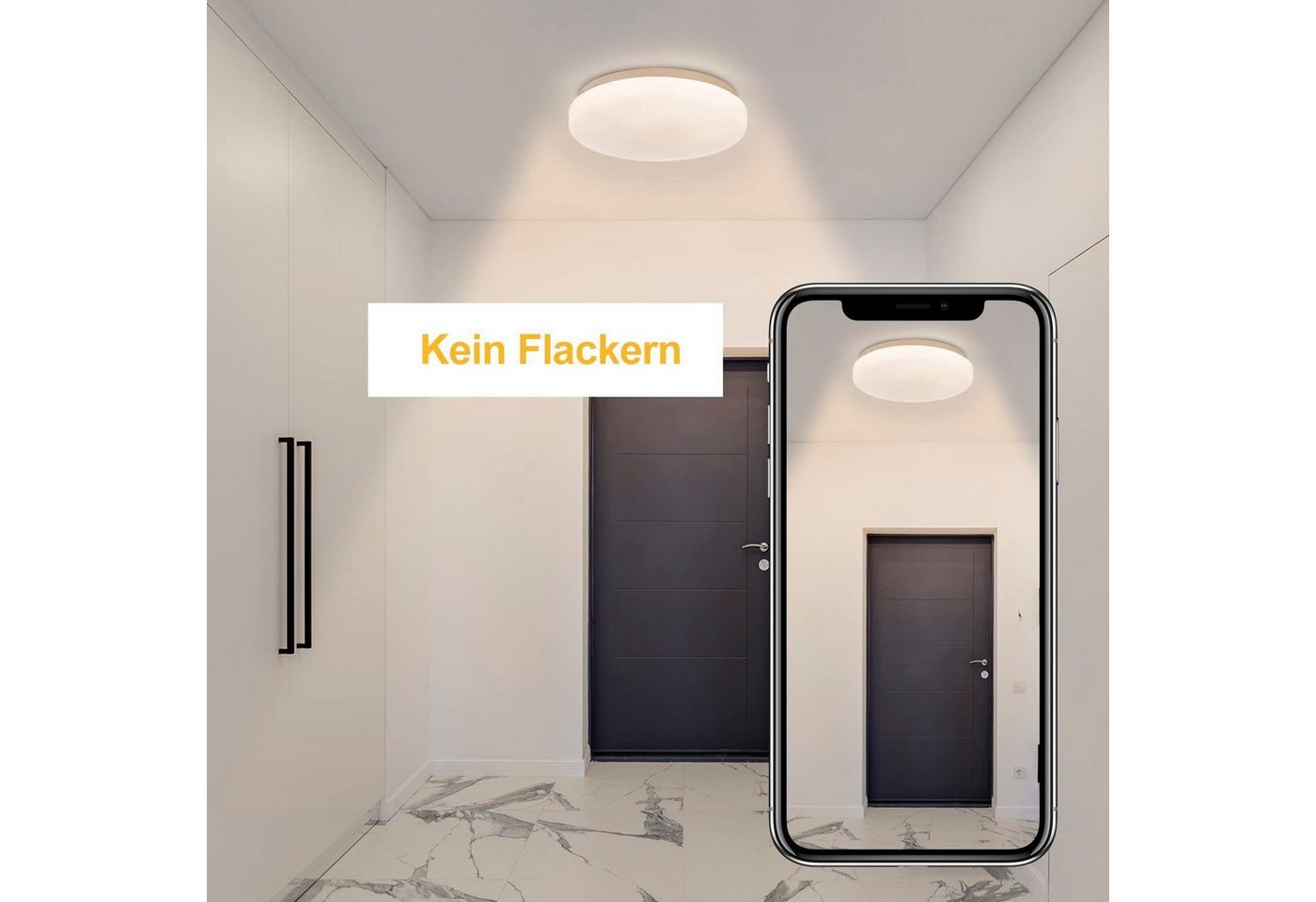 Nettlife LED Deckenleuchte LED Deckenleuchte 15W Fernbedienung 3000K/4000K Warmweiß, LED fest integriert, augenschonend für Baby- und Kinderzimmer Bild 4