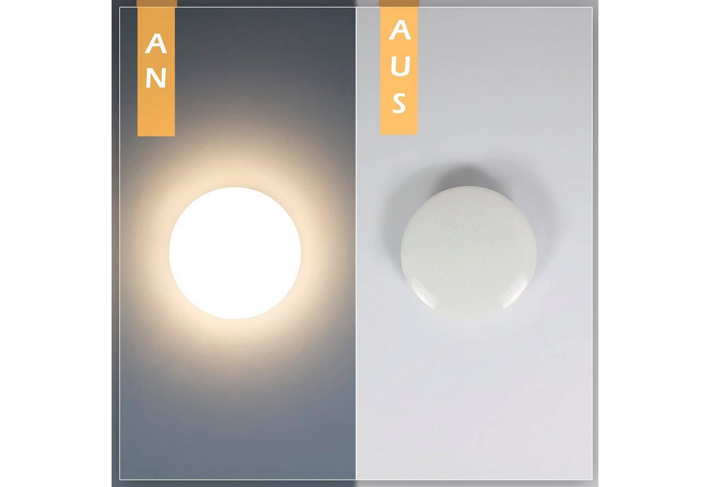 Nettlife LED Deckenleuchte LED Deckenleuchte 15W Fernbedienung 3000K/4000K Warmweiß, LED fest integriert, augenschonend für Baby- und Kinderzimmer Bild 5