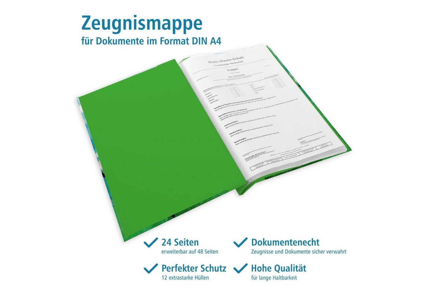 itenga Organisationsmappe itenga Zeugnismappe A4 mit Schraubverschluss Motiv Fußball Bild 3