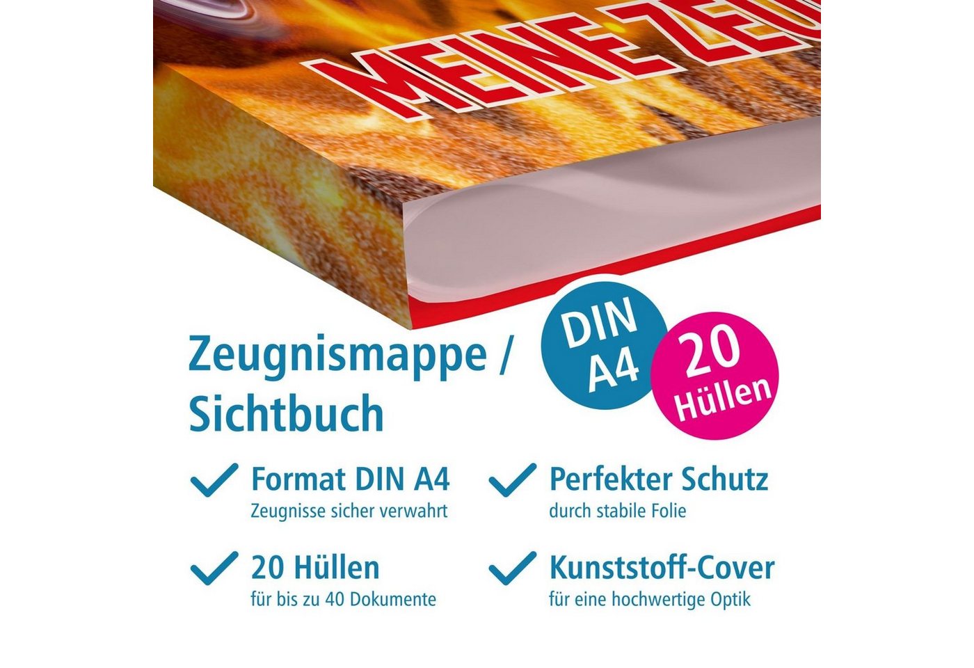 itenga Organisationsmappe itenga Zeugnismappe A4 Kunststoff Sichtbuch Motiv Feuerwehr
