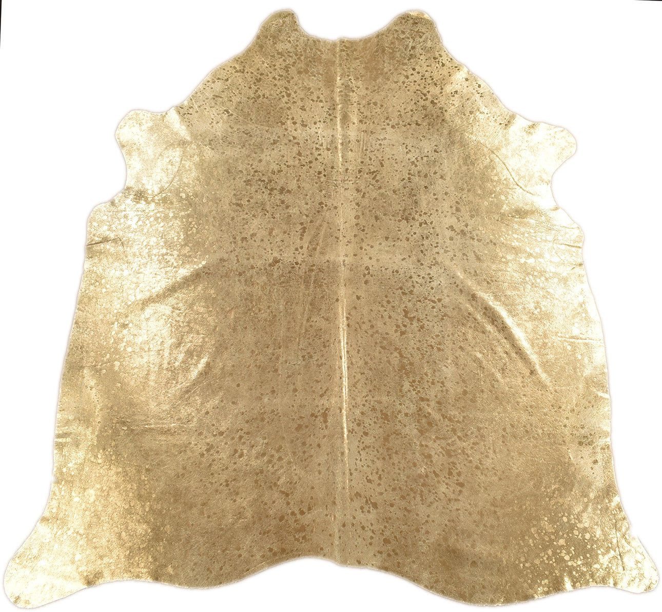 KUHFELL online & NOMAD Fellteppich Echtes Kuhfell Devore Gold 220x190 cm XXL Luxus Rinderfell Teppich Bild 2