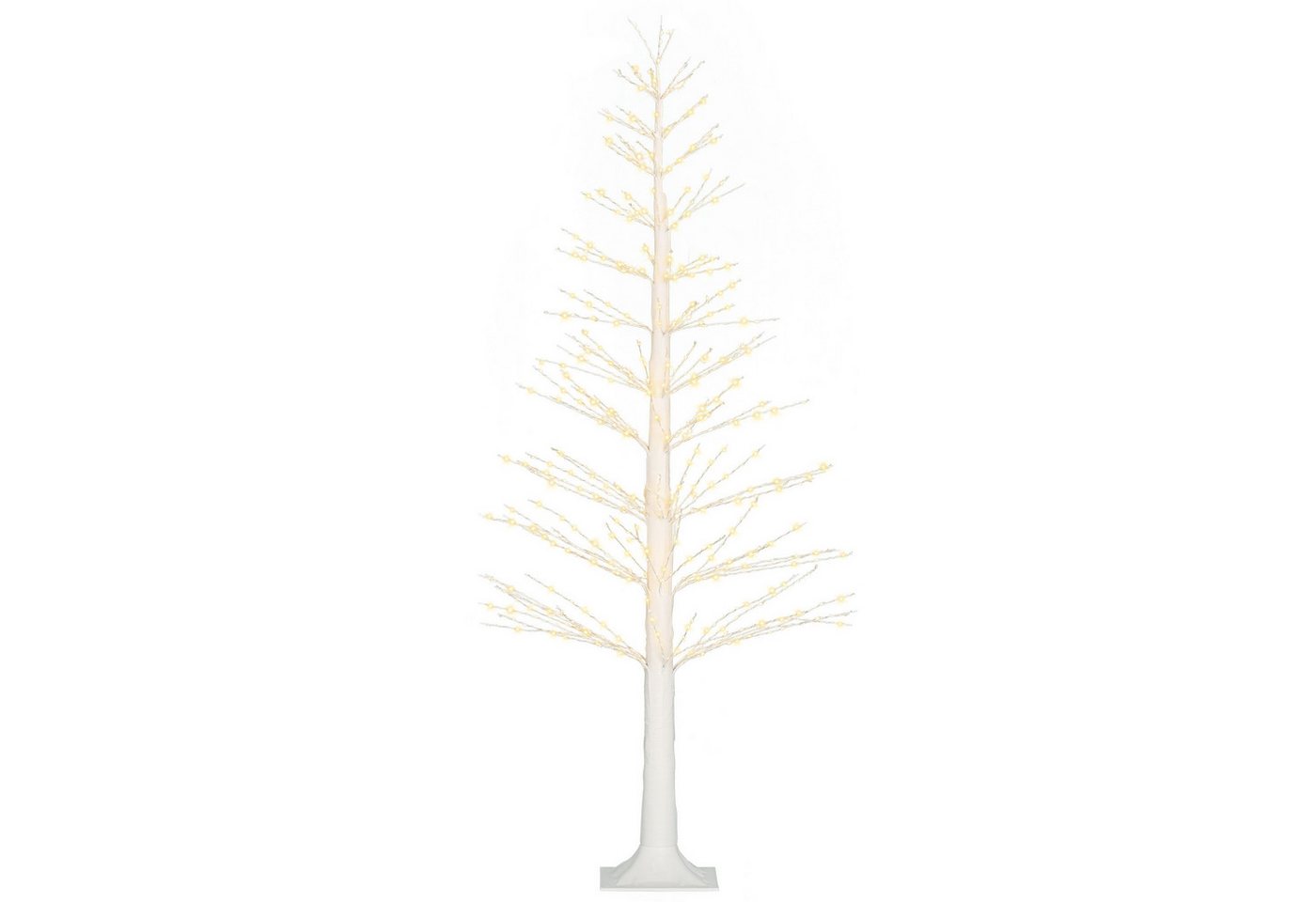 HOMCOM LED Baum LED Lichterbaum Kunstbaum mit 600 LED, 150 cm Weihnachtsbaum, Lichtfunktion, LED, Warmweiß, Indoor und Outdoor Weiß