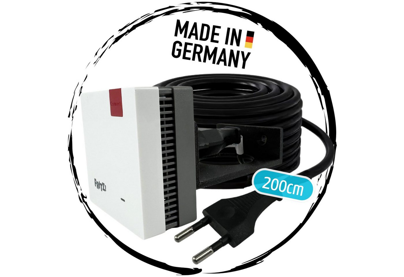 TronicXL Wandhalter 2m Verlängerung Wandhalterung für W-LAN Repeater für Fritz Repeater, (600 1200 1750E 2400 für AVM Fritz! Halterung), Wandhalter Wand Montage WLAN Verstärker Bild 4
