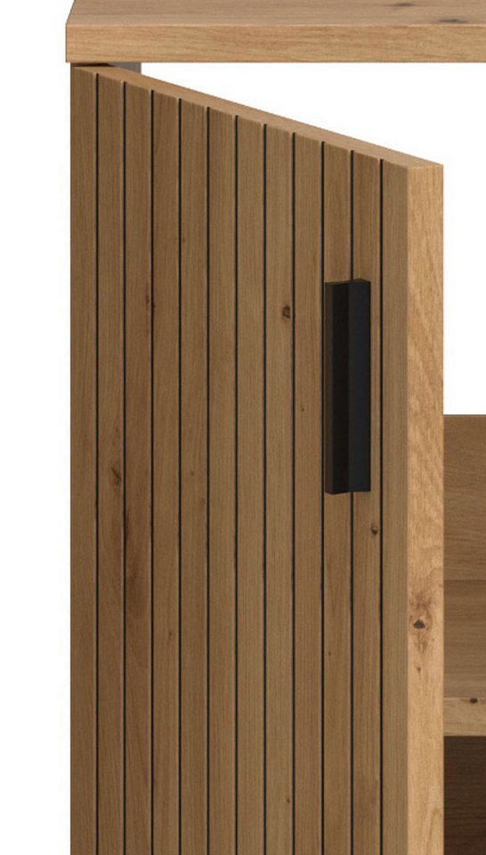 Inn.Furn Badmöbel-Set Livia, (Badezimmer in Eiche Artisan, 4-teilig, 150 x 192 cm), 16 Fächer, gefräste Leisten Bild 3