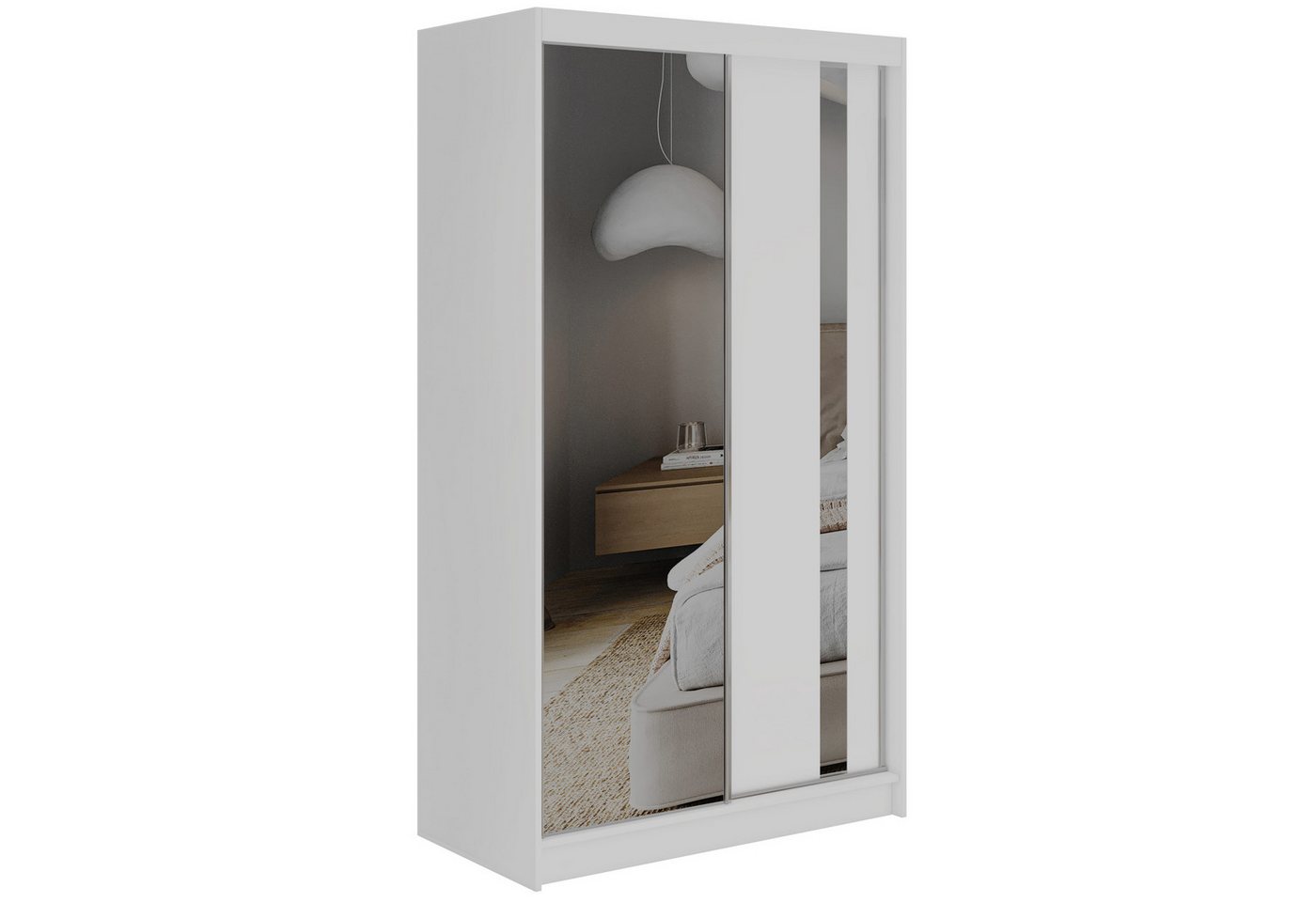 MKS MÖBEL Schiebetürenschrank GRECJA 120 (Set, Schwebetürenschrank mit Spiegel, Kleiderstange, Ganzkörperspiegel) Spiegelschrank 120 cm, Kleiderschrank mit/ohne Schubladen