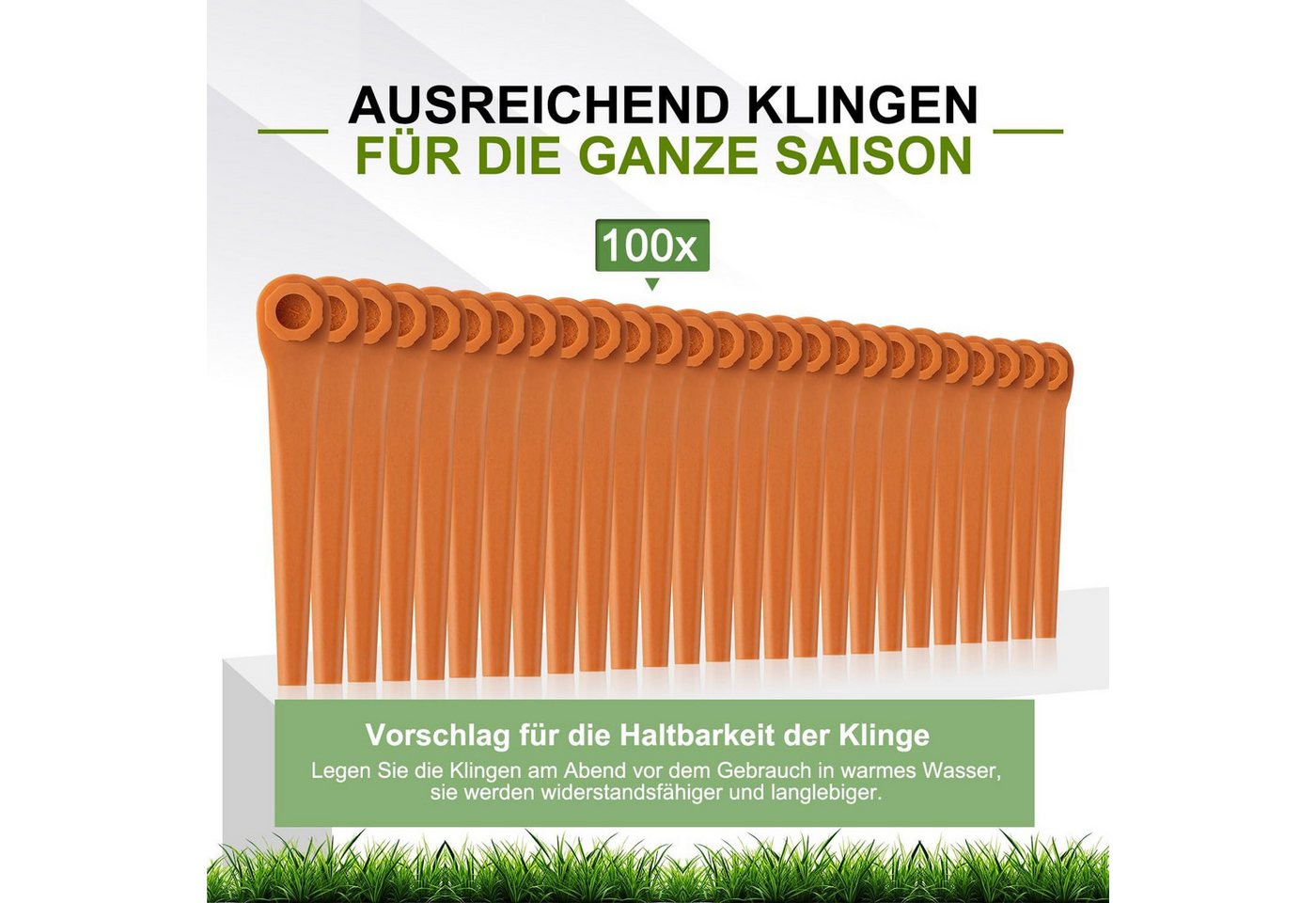 FELIXLEO Akku-Motorsense 100Stk PA6 RotorCut Ersatzmesser für Gardena Rasentrimmer Kunststoff., (1 St) Bild 5