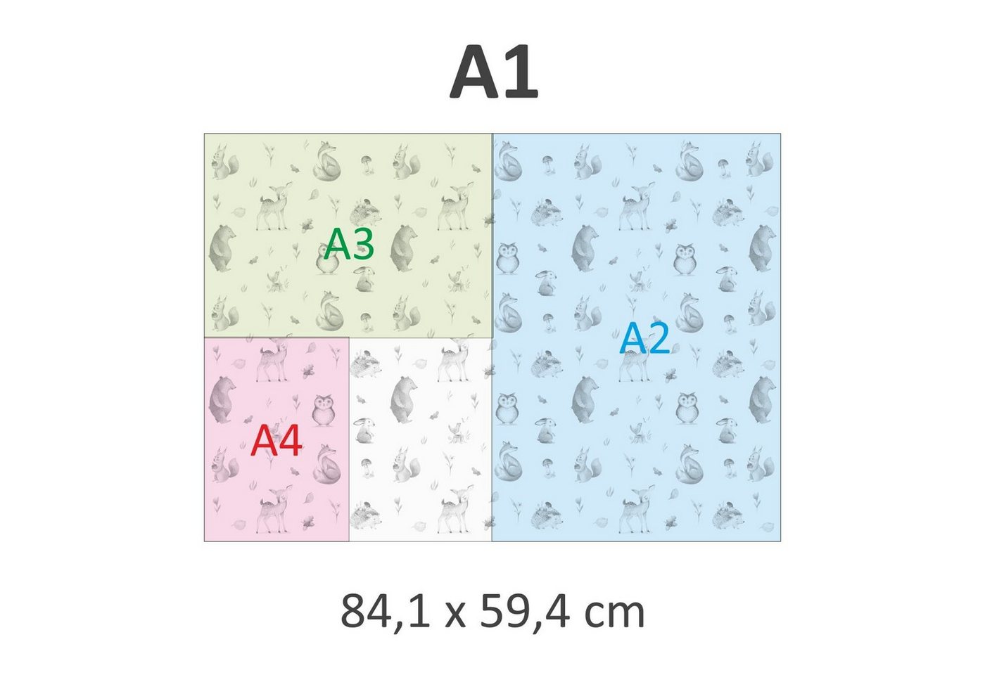 nikima Geschenkpapier 5 Bögen Geschenkpapier Punkte Dots bunt - 1,60€/qm - 84,1 x 59,4 cm, 5 Bögen Bild 2