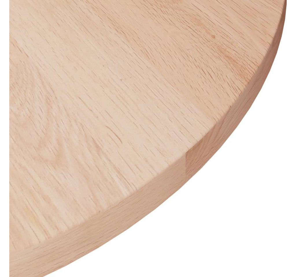 furnicato Tischplatte Runde aus massivem Eichenholz 30 x 1,5 cm mittelbraun (1 St), Unbehandelte Tischplatte als Platte für Beistelltisch oder Regal Bild 3