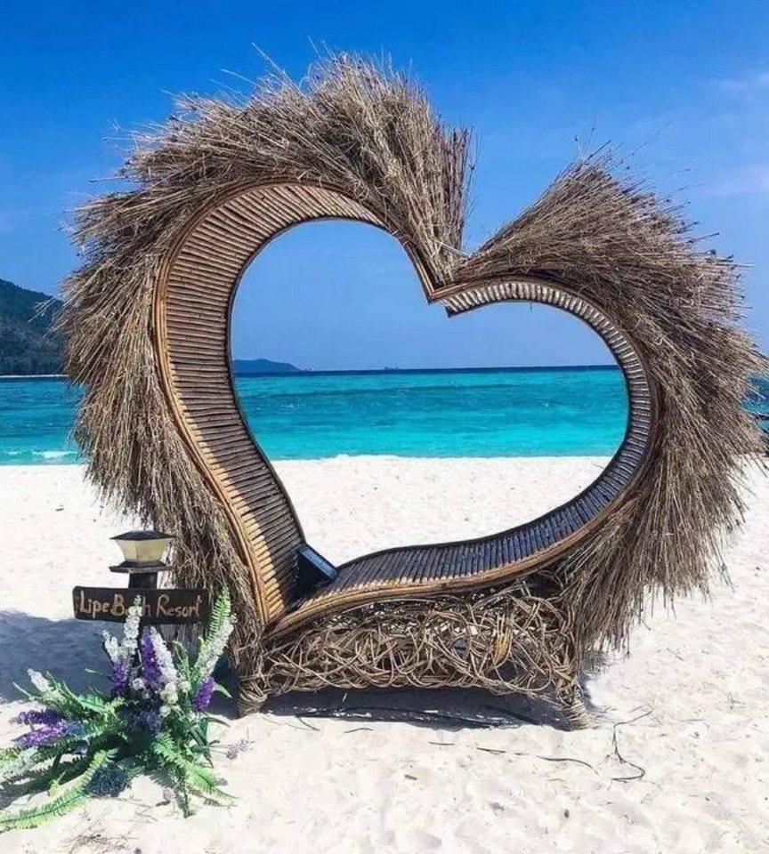 Rötting Design Malen nach Zahlen Diamond Painting Set 5d DIY Motiv romantisches Herz am Strand (Komplett-Set), Diamond Painting Vollbild, Lieferung enthält alle Utensilien