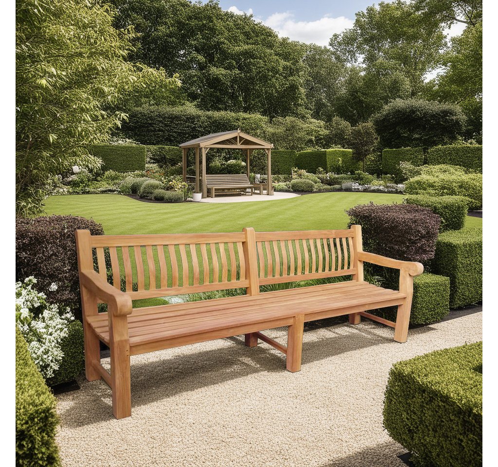 Couchcenter Gartenbank XXL 6-Sitzer Gartenbank PATRICK 250 cm Sitzbank Bank Gartenmöbel Teak, Teak Massiv Holz Bild 2