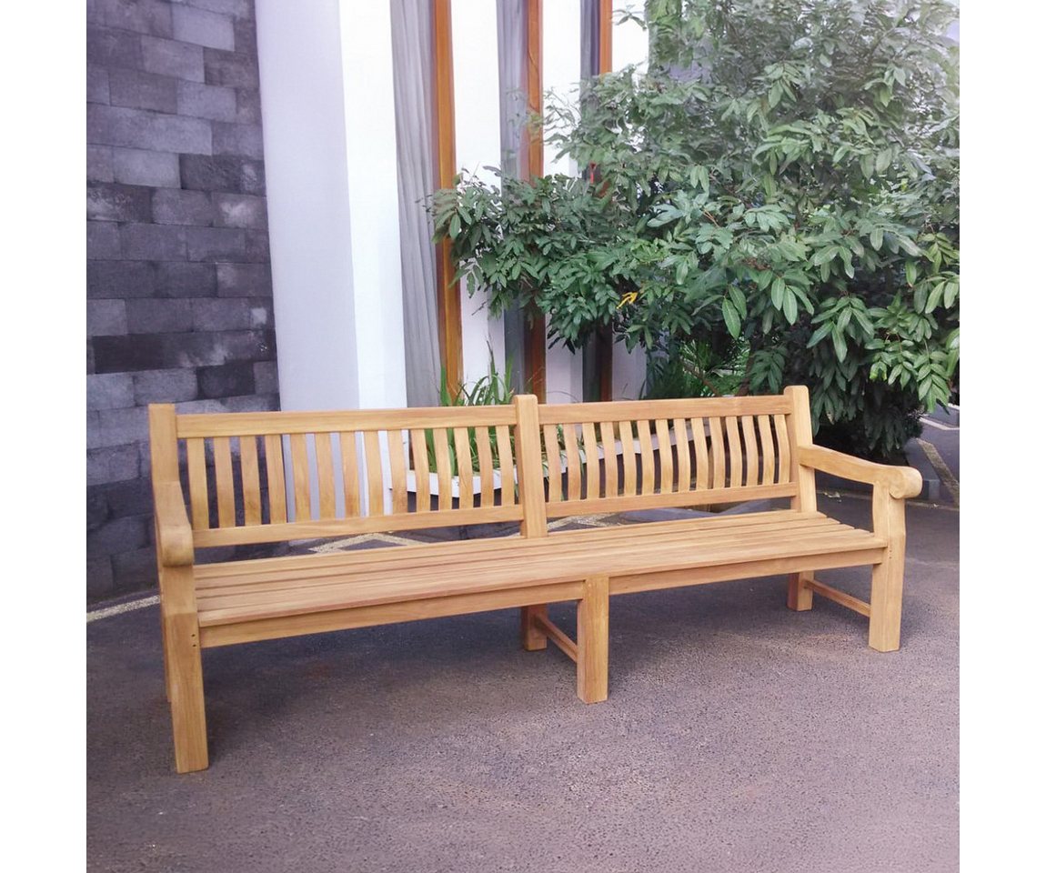 Couchcenter Gartenbank XXL 6-Sitzer Gartenbank PATRICK 250 cm Sitzbank Bank Gartenmöbel Teak, Teak Massiv Holz Bild 3