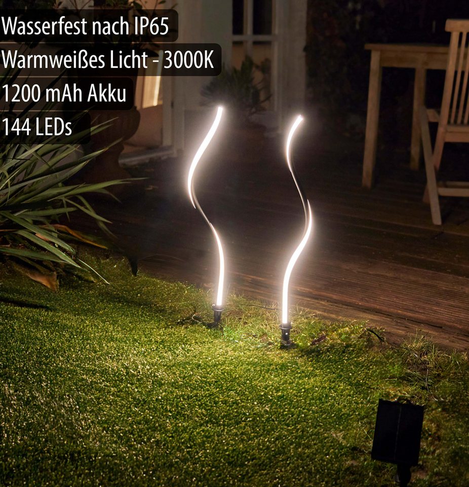Northpoint LED Gartenleuchte Wegeleuchte Solarleuchte warmweißes Licht wetterfest Akku Bild 2