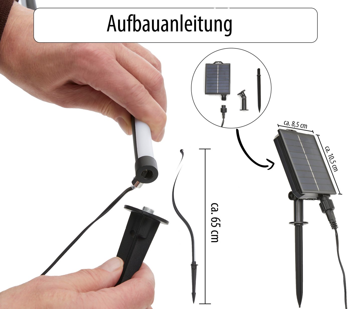 Northpoint LED Gartenleuchte Wegeleuchte Solarleuchte warmweißes Licht wetterfest Akku Bild 3