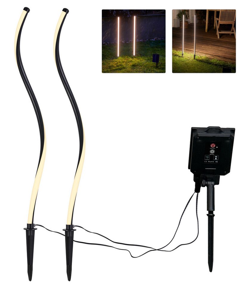 Northpoint LED Gartenleuchte Wegeleuchte Solarleuchte warmweißes Licht wetterfest Akku Bild 5