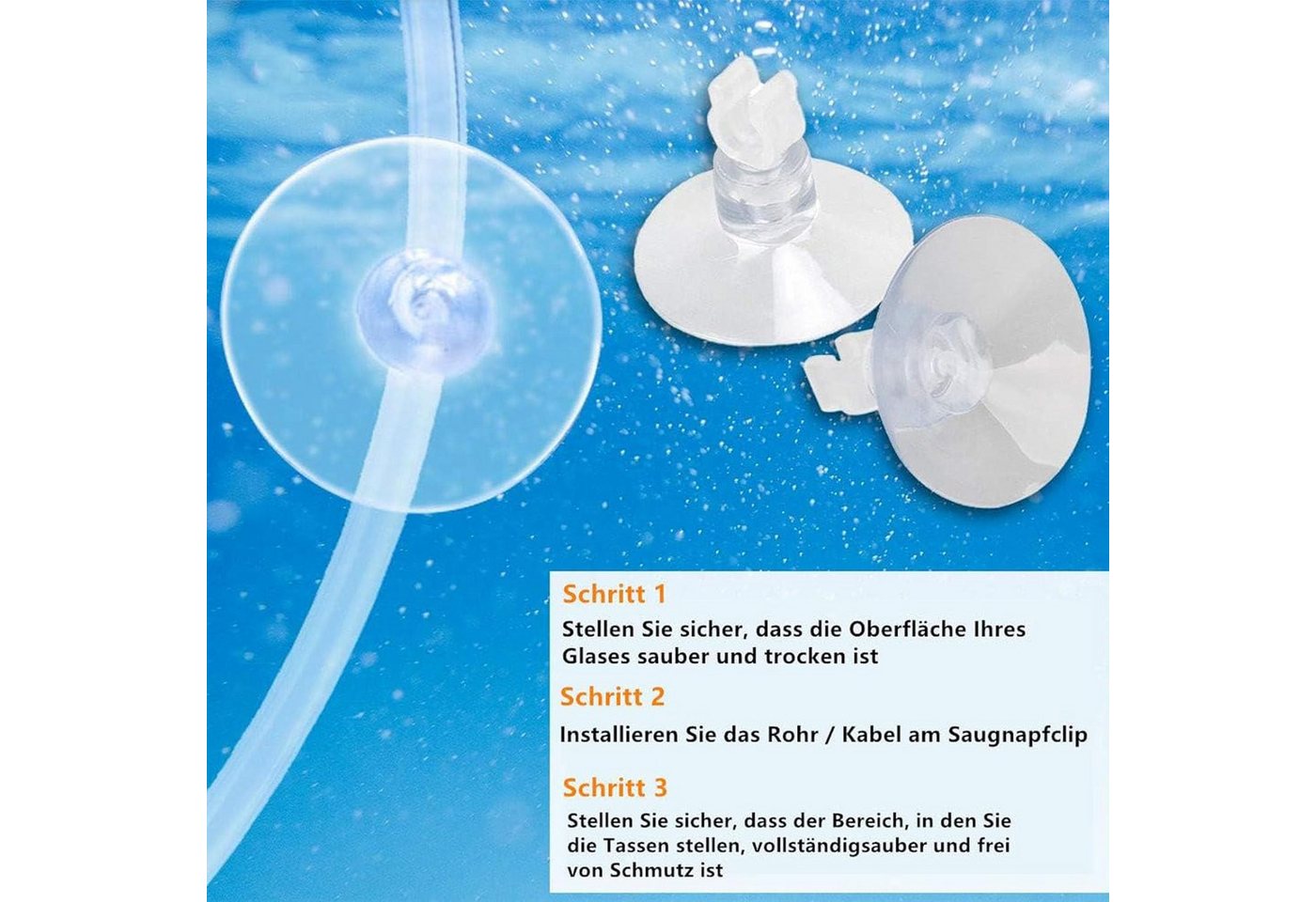 FELIXLEO Saugnapfträger 30 Stück Aquarium Saugnapf Clips, Aquarium Saugnapf Halter Bild 2