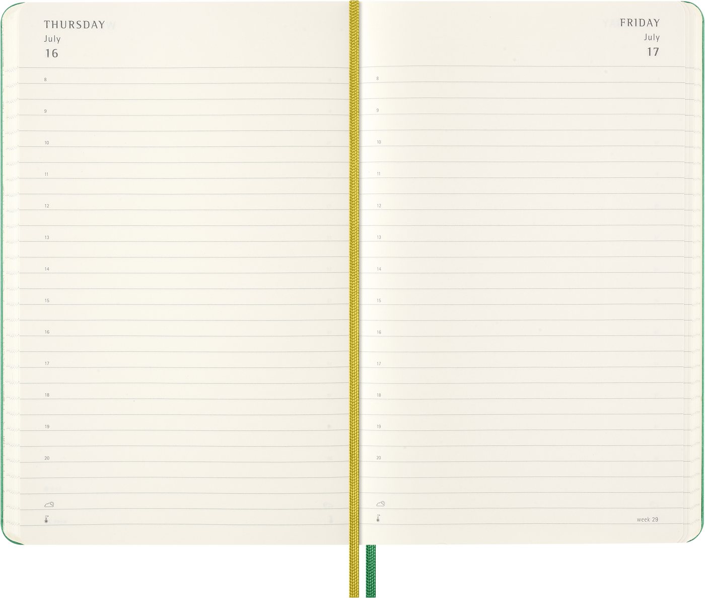 MOLESKINE Buchkalender, MOLESKINE 12 MONATE TAGESKALENDER 2026 - FESTER EINBAND - L/A5 - Grün Bild 2
