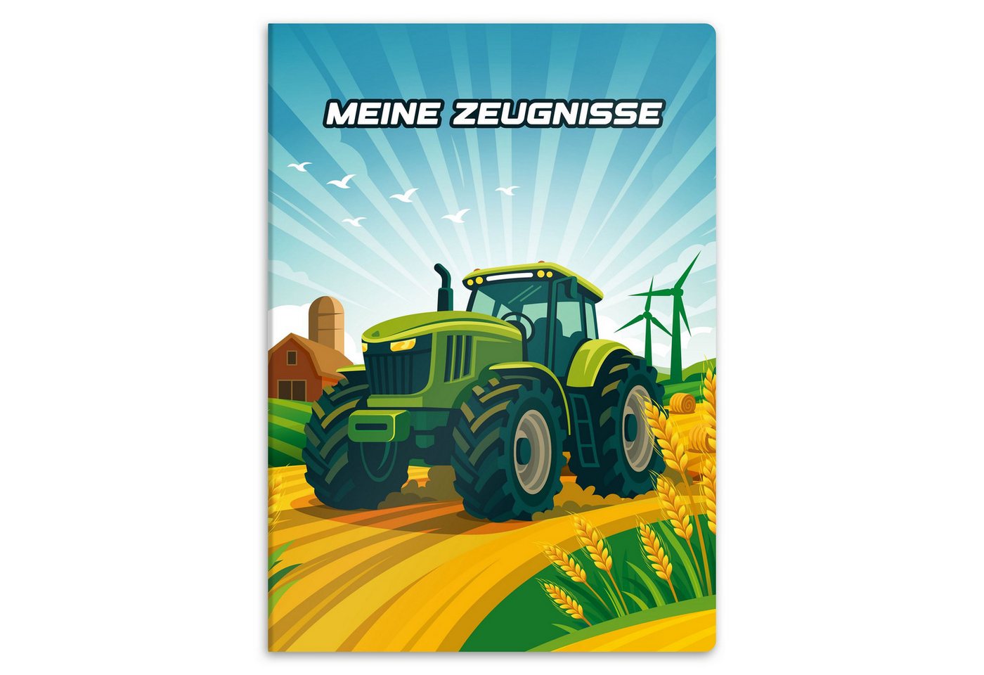 itenga Organisationsmappe itenga Zeugnismappe A4 Kunststoff Sichtbuch Motiv Traktor TURBO TRAK