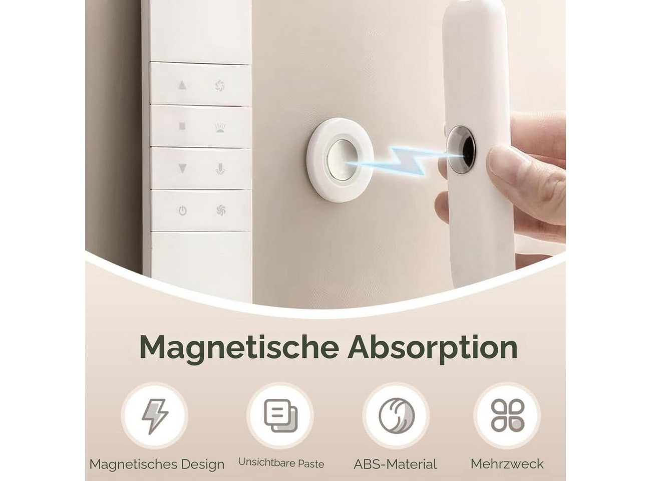 FELIXLEO Magnethalter 3er Magnetischer Fernbedienungshalter Selbstklebend Weiß (1-St) Bild 2