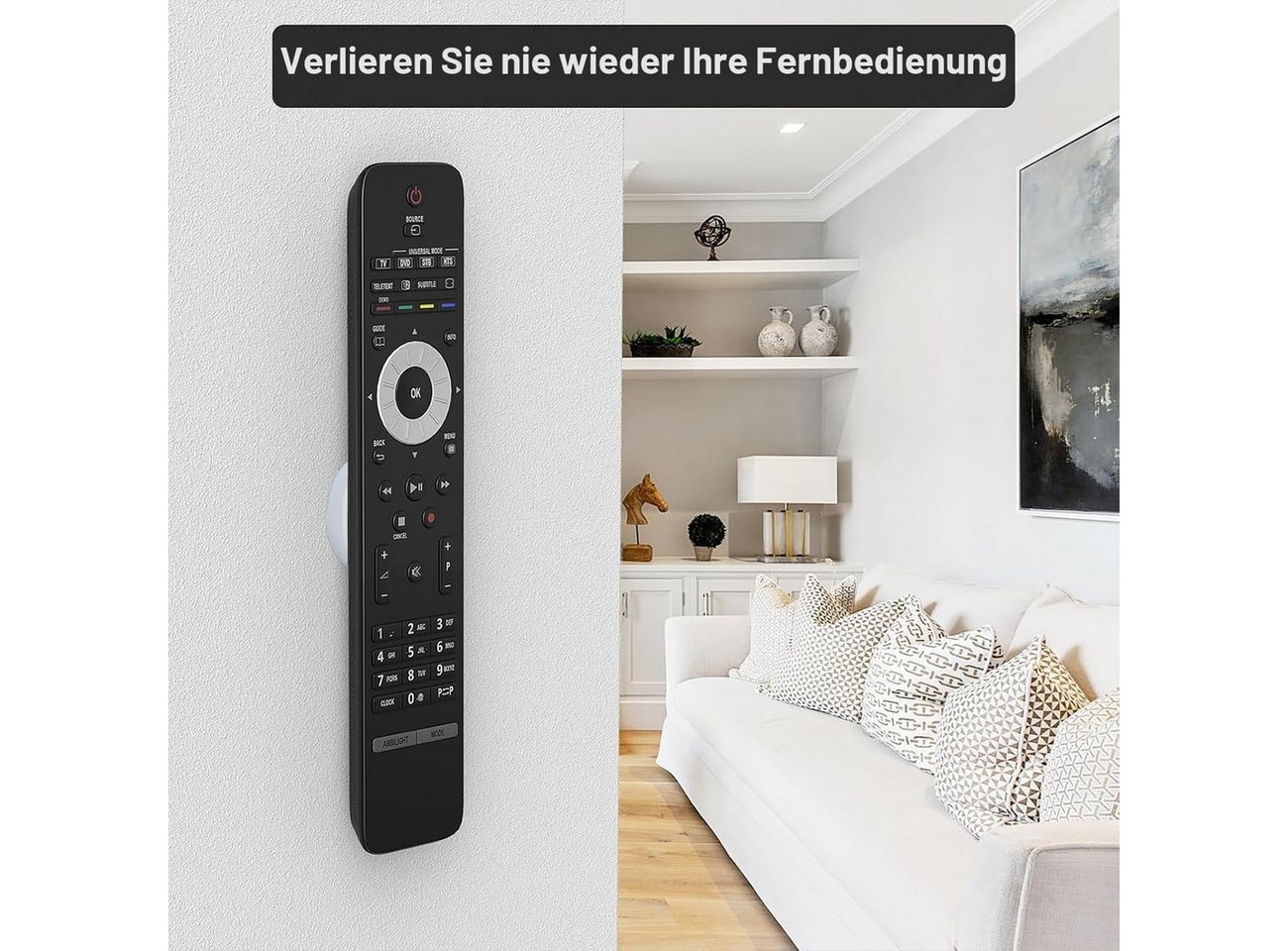 FELIXLEO Magnethalter 3er Magnetischer Fernbedienungshalter Selbstklebend Weiß (1-St) Bild 4