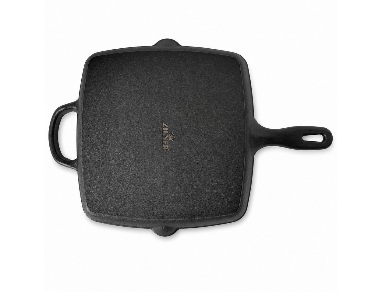 Zilner Grillpfanne Schwere Gusseisenpfanne, Grillpfanne, Camping Induktion, Gas, Backofen, Gusseisen (Dank ihrer hochwertigen Verarbeitung und vielseitigen Einsatzmöglichkeiten ist sie außerdem eine ideale Geschenkidee für Geburtstage, Hochzeiten, Weihnachten, Einweihungen oder jeden Grill und Outdoor Liebhaber) Bild 3
