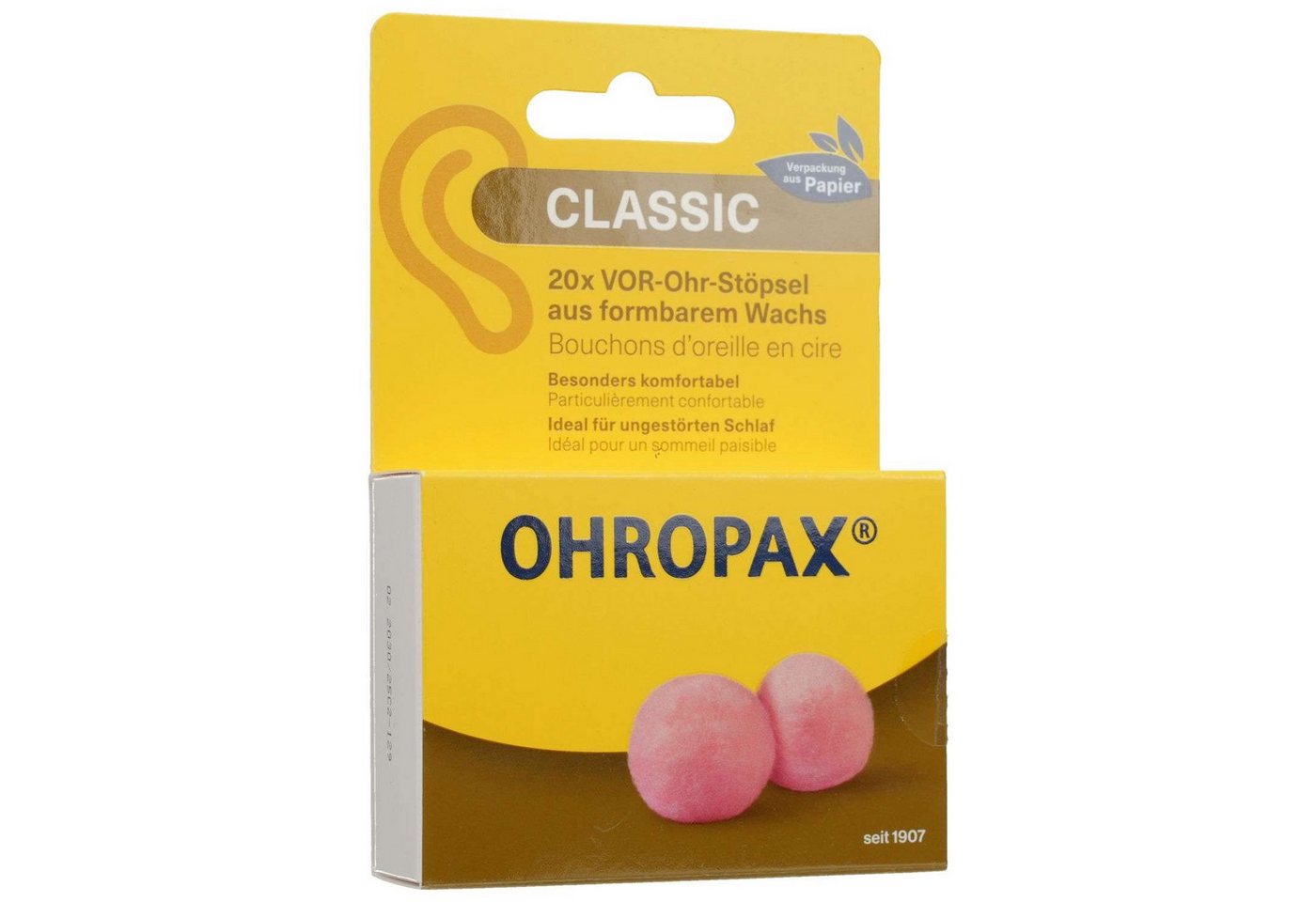 OHROPAX Gehörschutzstöpsel OHROPAX Classic Wachs Vor-Ohr Stöpsel