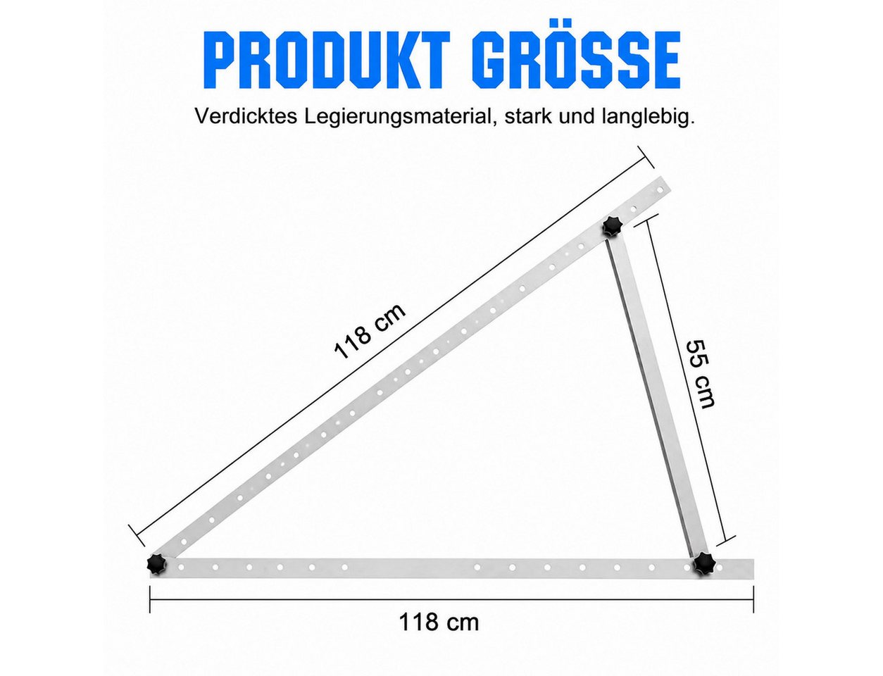 GLIESE Solarmodul-Halterung 0-90° verstellbar, rostfrei wetterfest für Balkon, Dach & Wohnmobil, (4-tlg)