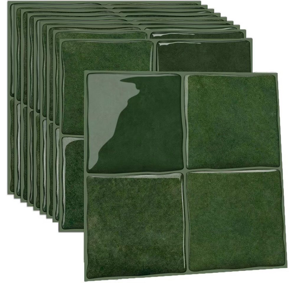 Diwzbyn Fliesenaufkleber selbstklebende 3D Wandfliesenaufkleber zum Abziehen und Aufkleben (24 St), wasserdichter Spritzschutz, Küchen und Badezimmer, 24 Stück Bild 2