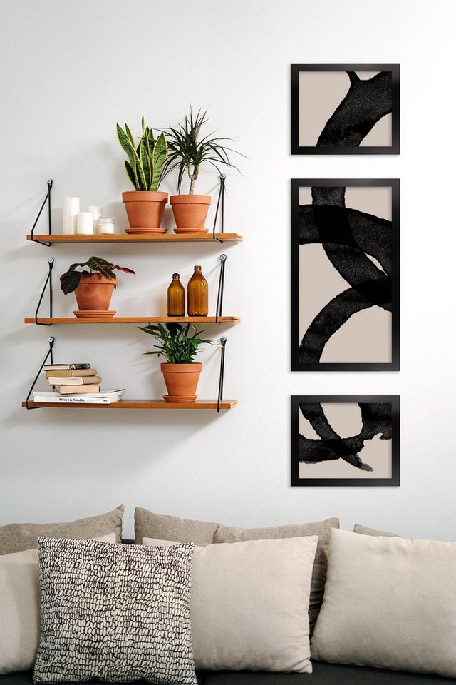 Einzelrahmen Bilderrahmen Bern, (1 Stück), 36x49 cm, Schwarz Matt, MDF