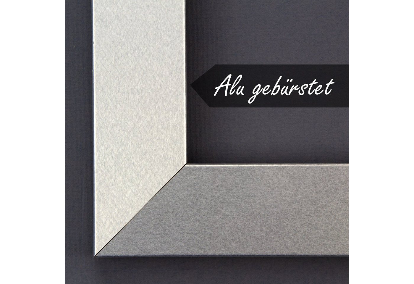 Einzelrahmen Bilderrahmen Bern, (1 Stück), 40x50 cm, Alu Gebürstet, MDF Bild 5