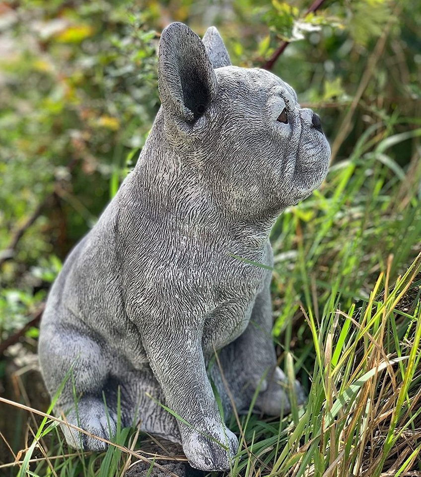 Stone and Style Gartenfigur Frostfeste Steinfigur Französische Bulldogge Frenchie groß