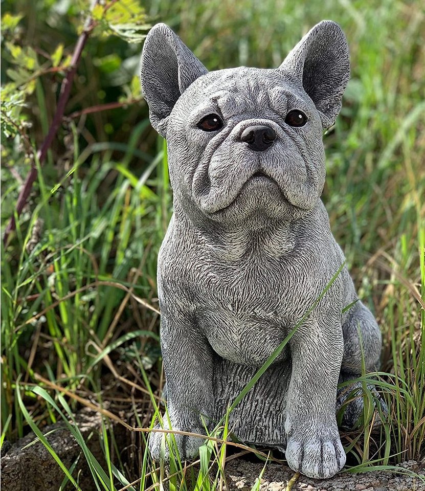 Stone and Style Gartenfigur Frostfeste Steinfigur Französische Bulldogge Frenchie groß Bild 4