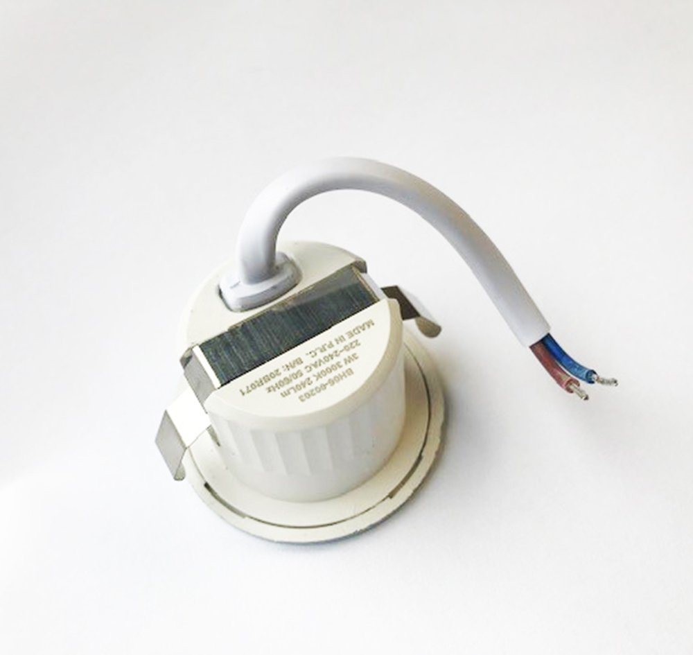 Braytron LED Einbaustrahler 3 Watt LED mini Einbauleuchte Einbaustrahler Spot Weiß Warmweiß IP54, Warmweiß, 3w, 210 Lumen, Warmweiß, Ø44 x 28 mm, Weiß, Lochmaß: Ø32, rund, IP54 Bild 3